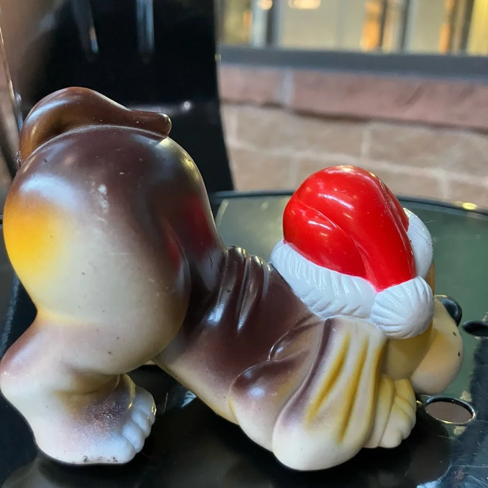 Christmas Beagle Dog Toy Figurine Plastic